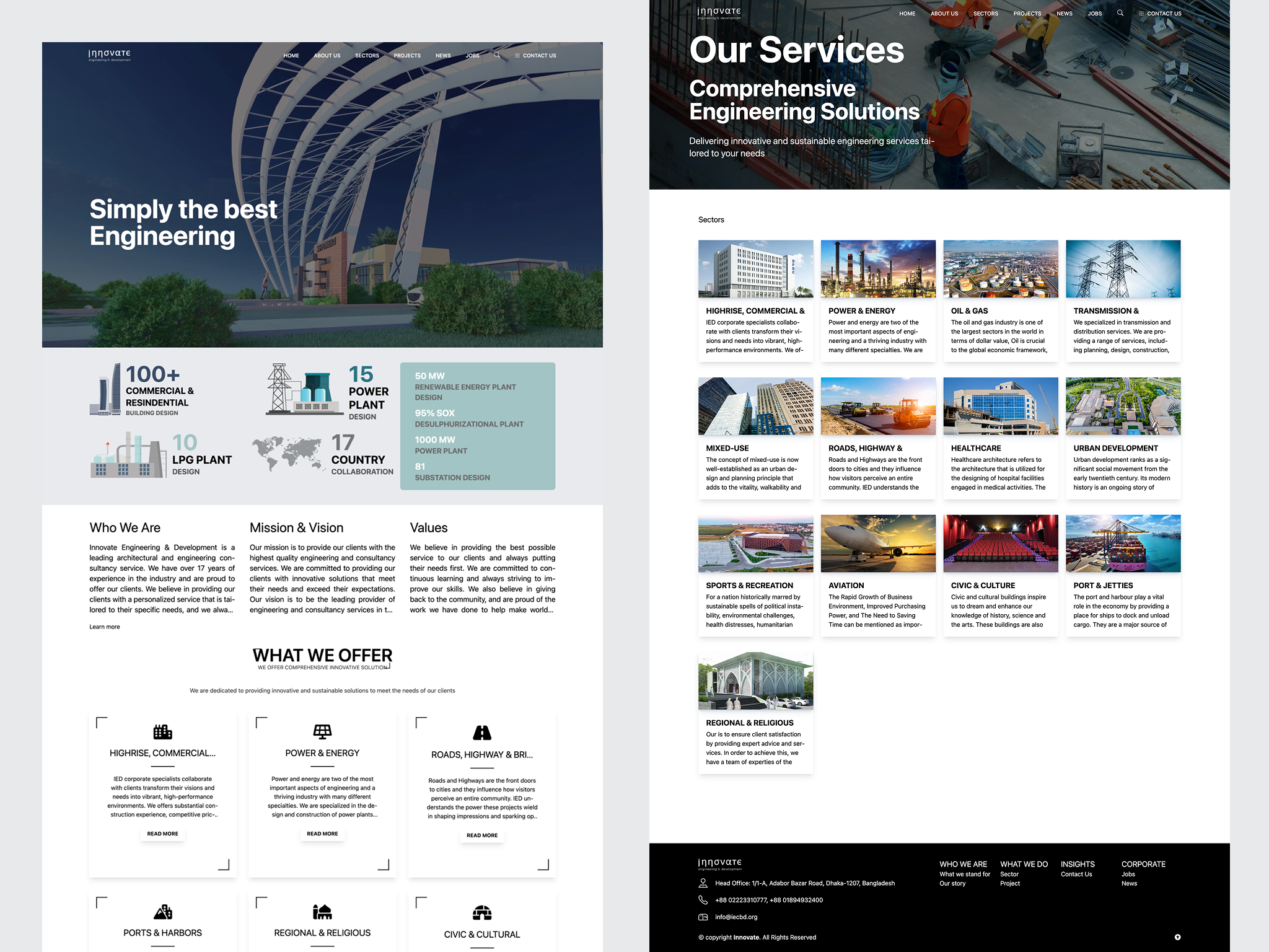 Website for INNOVATE – A Leading Architectural Firm